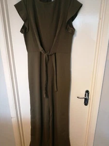 Quiz Khaki Round Neck Jumpsuit Size 18 With Tags - Picture 1 of 6