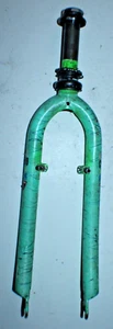 Chromoly MTB Bike Fork 11/8" Threaded 145mm Rigid Green Steel Fast USA Shipper:) - Picture 1 of 16