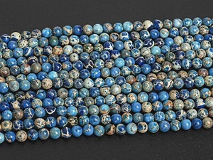 Cuentas sueltas redondas de jaspe imperial azul natural genuino de 4 mm grado AAA - Imagen 1 de 3