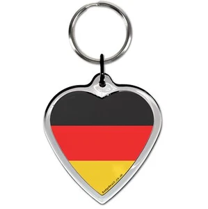 Germany Flag I Love Heart Shaped Key Ring (52mm x 36mm) - Picture 1 of 2