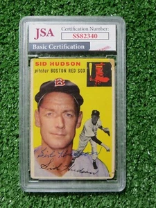 SID HUDSON SIGNED BOSTON RED SOX SLABBED 1954 Topps BASEBALL CARD JSA COA - Picture 1 of 6