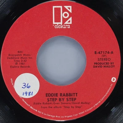 EDDIE RABBITT Step By Step / My Only Wish ELEKTRA E-47174 VG+ 45 1981 Country 7" - Image 1 of 4