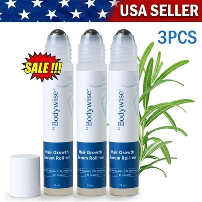 3PCS Be Bodywise Hair Growth Serum Roll On - 3% Rosemary, 3% Redensyl NEW 25ml🔥 - Image 1 of 4
