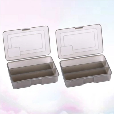 Contenitore in plastica trasparente per attrezzi da pesca portatile da 2 griglie - Immagine 1 di 4