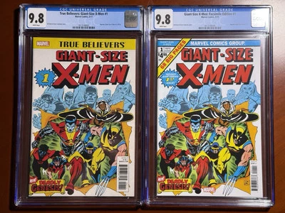 Giant Size X-Men 1 CGC 9.8 NM Mint 2017 & Giant Size XMen Facsimile CGC 9.8 2019 - Image 1 of 2
