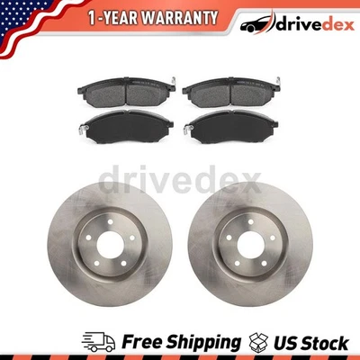 Front Rotors Semi-Metallic Brake Pads Fits 2010 2011 2012 2013 Renault Koleos_DV - Image 1 of 4