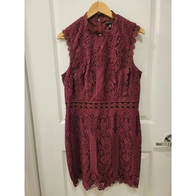 Jodi Kristopher Deep Cherry Red Lace Dress  - Image 1 of 4