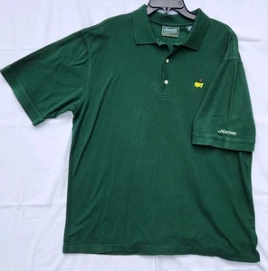 MASTERS Collection Green 60's Two Ply Mercerized Cotton Polo Shirt Mens Sz Large - Picture 1 of 5
