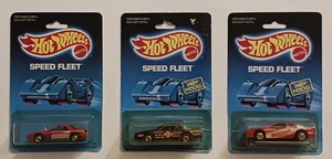 Lot of 3 1989 Hot Wheels Speed Fleet Fiero 2M4 & Thunderbird-Chevy Stocker  - Picture 1 of 7