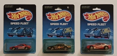 Lot of 3 1989 Hot Wheels Speed Fleet Fiero 2M4 & Thunderbird-Chevy Stocker  - Image 1 of 4