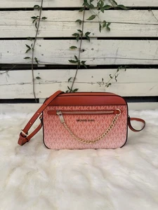 Michael Kors Jet Set Item LG EW Ombre Zip Chain Crossbody (Red  Clay) - Picture 1 of 14