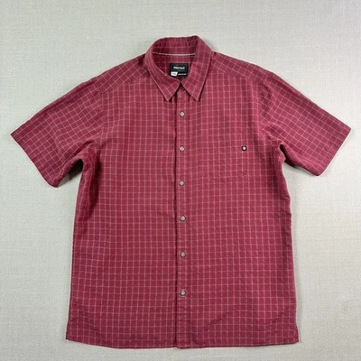 Marmot Button Up Shirt Red Plaid Mens Large Outdoor Hiking Casual - Image 1 of 4