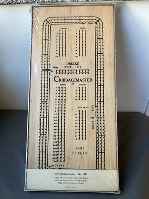 Tabla de cuna Drueke Cribbagemaster modelo 1950 vintage totalmente nueva, 3 pistas. Foto 1 de 3