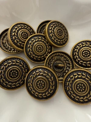 5PC Antiqued Bronze Leaf Wheat Shank Metal Buttons Crafts Sewing Buttons 22mm - Image 1 of 3