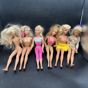 "Lote de 6 muñecas Barbie Mattel vintage LEER 12""" - Imagen 1 de 10