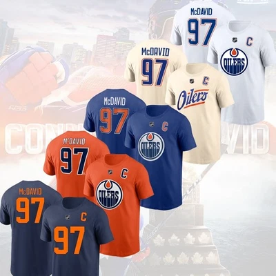 Connor McDavid #97 Edmonton Equipo Nombre y Número Jugador Unisex Regalos Para Fans Foto 1 de 3