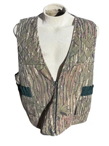 Vintage Sports Afield Woodland Camo Vest Hunting Quilted Men's XXL - Picture 1 of 4