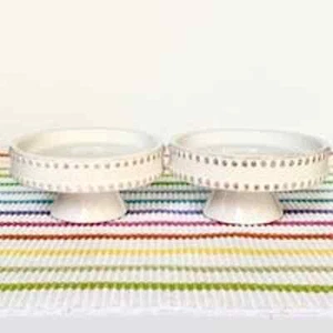 2er Set Cupcake Ständer abgestufte Tablettaufzüge Perlendesign weiß distressed Finish - Bild 1 von 5