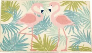 Bedruckter Küchenakzent-Teppich (17""x28"") ROSA FLAMINGOS & TROPISCHE BLÄTTER, NR. - Bild 1 von 14