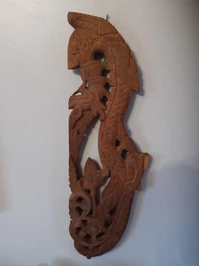 Vintage Wood Wall Hanging Abstract Art Hand Carved Wooden Wall Art Home Decor - Picture 1 of 23