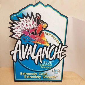 Rare Vintage Avalanche Blue Peppermint Schnapps Bar Metal Sign Pub Man Cave 1996 - Picture 1 of 10