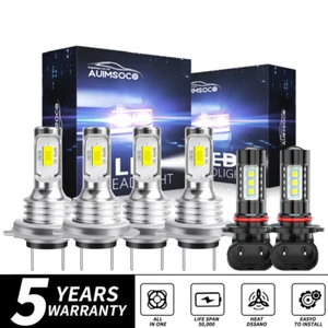 For VW Eos 2007-2016 6000K White LED Headlight High Low Beam Fog Light Bulbs Kit - Picture 1 of 16