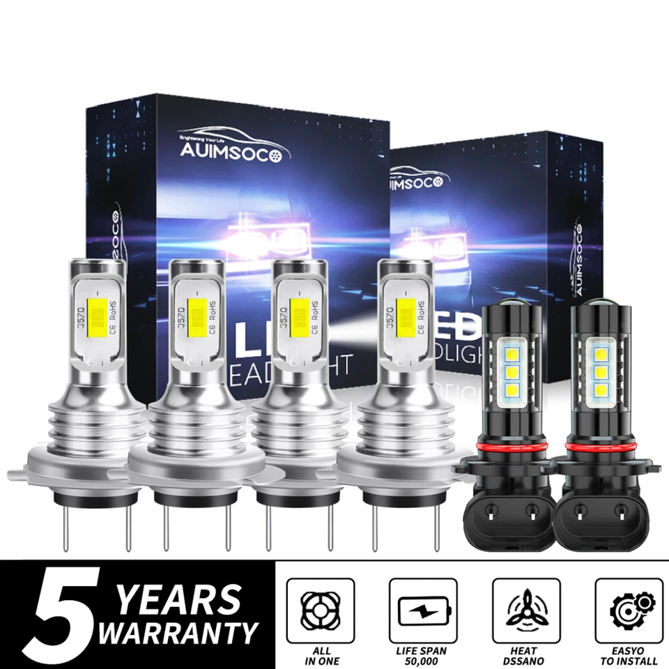 For BMW 545i Base Sedan 4-Door 4.4L 2004-2006 6x LED Headlight + Fog Light Bulbs - Image 1 of 4