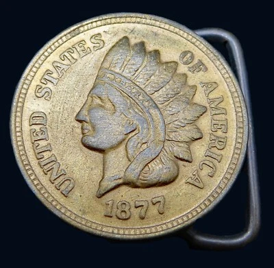 Indian Head Penny Coin Type Small Vintage Belt Buckle - Image 1 of 3