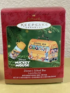 Hallmark Keepsake Ornament Disney's Mickey Mouse School Bus Lunch Box 2001 NEW - Picture 1 of 5