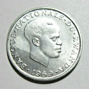 RWANDA. 1 FRANC, 1969. UNCIRCULATED. - Picture 1 of 2