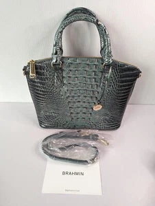 NEW Brahmin Duxbury Melbourne Obsidian Satchel Hand Bag Purse Crocodile SOLD OUT - Picture 1 of 13
