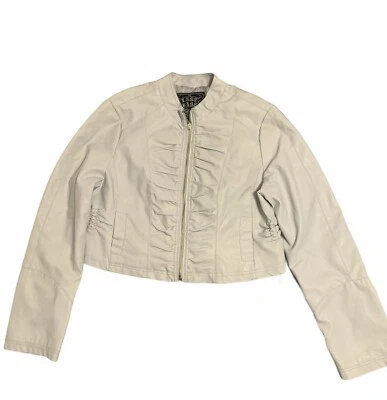 Chaqueta de cuero sintético Last Kiss para mujer - gris claro talla XL Foto 1 de 4