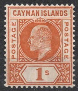 SG12 Mi:#12 1905 1 Shilling CAYMAN ISLANDS King Edward VII , MH - Picture 1 of 2