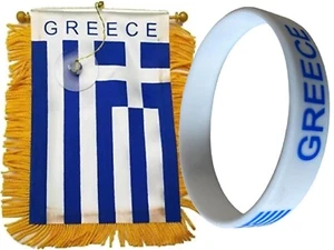 2 Stk. Griechenland Griechisch Mini Banner Flagge Fahnen Autos und Haus Griechisch Armband Land - Bild 1 von 6