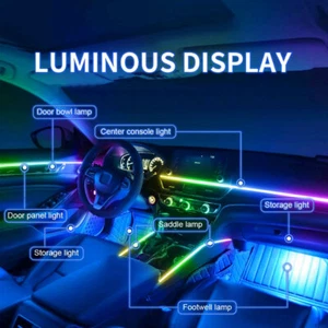 Car LED Ambient Light Strip APP Remote Car Interior Atmosphere Lamp Hidden Kits - Bild 1 von 12