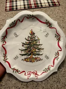 Spode Coated Paper Dinner Plates 8 Count Christmas Tree 10 1/2" New Party HTF - Picture 1 of 2