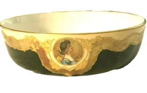 MAGNIFICENT 1930's G.D.A. Limoges France Lady Portrait & Heavy Gilt Bowl - Picture 1 of 6