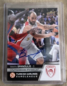 VASSILIS SPANOULIS OLYMPIACOS RARE UPPER DECK EUROLEAGUE 2015-16 AUTO E-30 - Picture 1 of 2