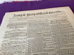 CIVIL WAR ARMY NAVY OFFICIAL GAZETTE APRIL 1864 WEEKLY ARMY DIRECTORY #1823 - Picture 1 of 20