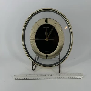 Vintage HEIRLOOM 661D Quartz Mid Century Style Oval See-Thru Wall Clock WORKING - Picture 1 of 10