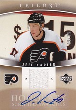06-07 Trilogy Jeff Carter /25 Auto Jersey Honorary Scripted Swatches Flyers 2006