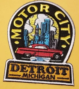 Parche bordado Detroit Michigan Motor City aprox. 2,75 x 3,75" - Imagen 1 de 2