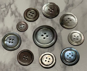 Vintage Abalone Shell Buttons Lot 55-30 - Picture 1 of 10