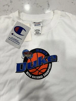 2001 Duke Blue Devils National Champions Camiseta Juvenil Grande 14-16 W Etiquetas Campeón Foto 1 de 4