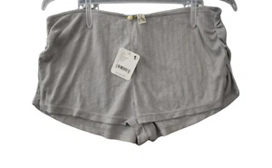 Free People Intimately Sleep Sexy Micro Shorts S Lace Trim Ruffled Heather Gray - Picture 1 of 1