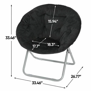 Moon Chair Seat Stool Saucer Soft Folding Home Living Room Sofa Black Cozy Chair - Picture 1 of 12