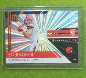 BAKER MAYFIELD ROOKIE SHINE PRIZM CARD  BROWNS SP RC  2018 UNPARALLELED - Picture 1 of 12