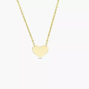 Minimalista Colgante Corazón Collar En 14k Oro Amarillo Chapado Plata Maciza - Imagen 1 de 1