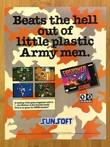 Firepower 2000 SNES Super Nintendo 1992 Print Ad/Poster Authentic Official Art - Picture 1 of 3