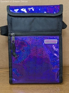 Vintage 90's Extreme Trippy Purple Spiral Holographic Psychedelic Lunch Bag - Picture 1 of 6